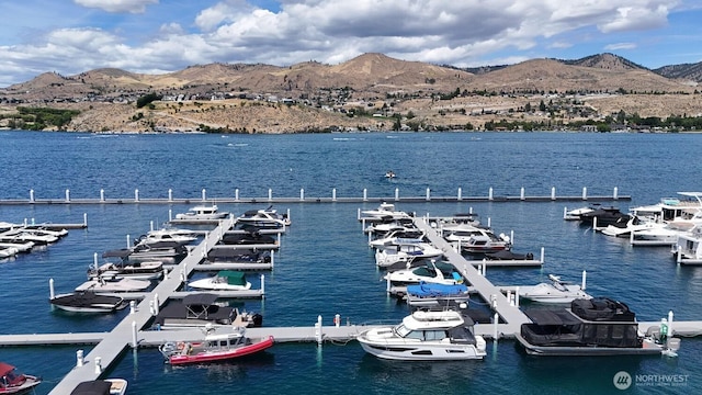 1350 W Woodin Ave Unit Ede2, Chelan, WA 98816 - dock area featuring a water and mountain view and view of marina