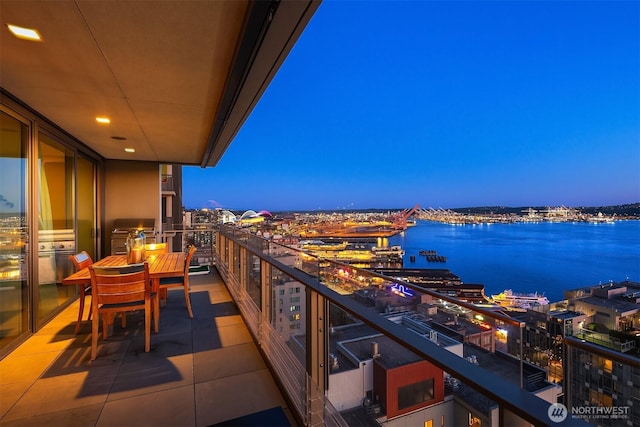 99 Union St Unit 1601, Seattle, WA 98101 - balcony with a water view, a view of city, and area for grilling