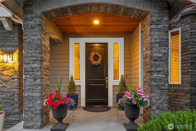230 155th Pl SE, Bothell, WA 98012 - doorway to property with stone siding