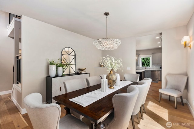 230 155th Pl SE, Bothell, WA 98012 - dining area featuring light wood-style flooring, a chandelier, and recessed lighting