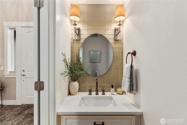 230 155th Pl SE, Bothell, WA 98012 - bathroom with vanity and tasteful backsplash