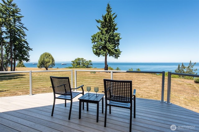 2641 E Bay St, Port Angeles, WA 98362 - wooden terrace with a water view