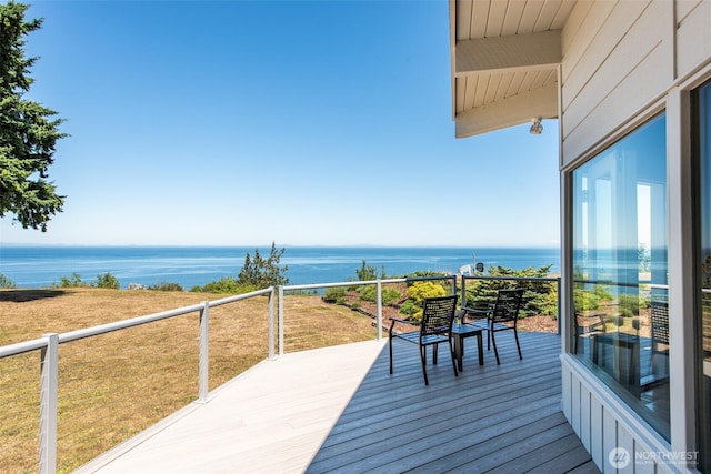 2641 E Bay St, Port Angeles, WA 98362 - wooden terrace with a water view