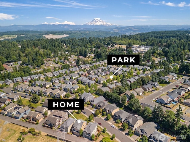 2309 43rd Ave SE, Puyallup, WA 98374 - aerial view of residential area with mountains