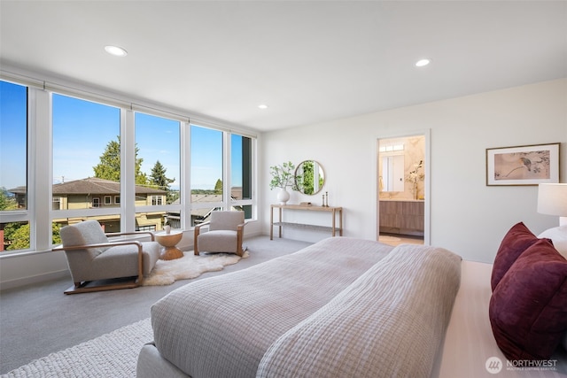 6012 Palatine Ave N, Seattle, WA 98103 - carpeted bedroom featuring recessed lighting and connected bathroom