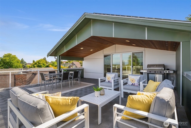 6012 Palatine Ave N, Seattle, WA 98103 - view of patio featuring an outdoor living space, a grill, and outdoor dining space