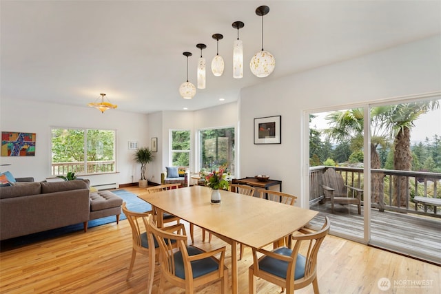 788 P St, Port Townsend, WA 98368 - dining room with light wood finished floors, plenty of natural light, recessed lighting, and baseboard heating