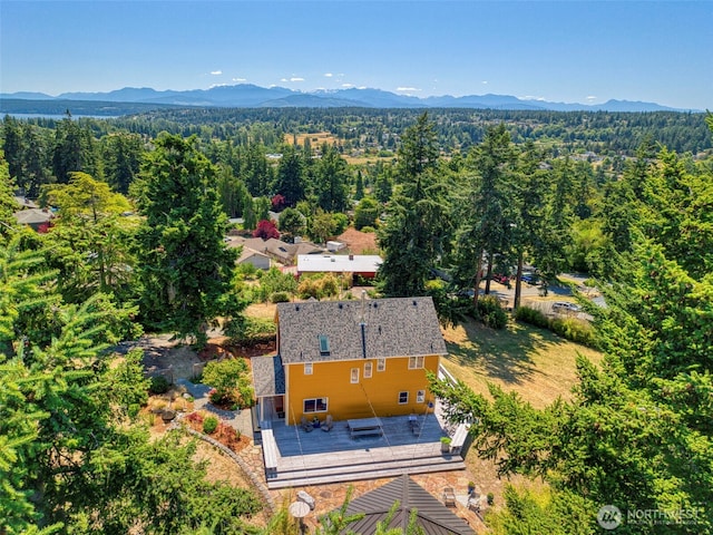 788 P St, Port Townsend, WA 98368 - view of subject property featuring a heavily wooded area and a mountain backdrop