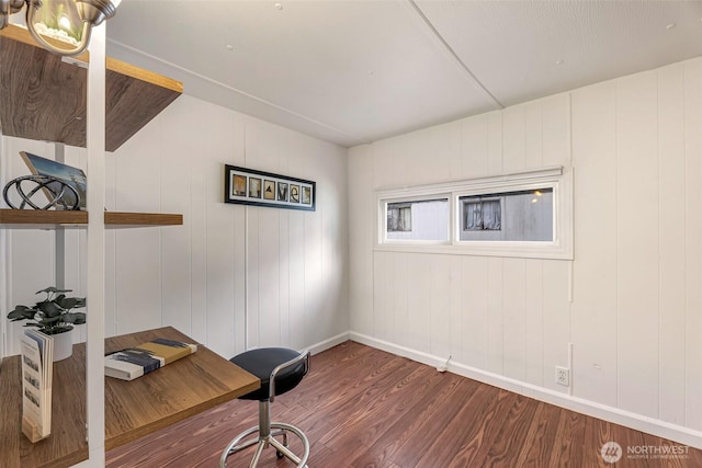 316 W Lake Samish Dr Unit 21, Bellingham, WA 98229 - office with baseboards and dark wood-style flooring