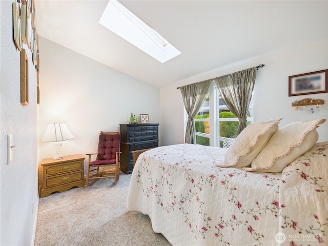 6704 243rd Ave E Unit 96, Buckley, WA 98321 - bedroom with lofted ceiling, a skylight, and light colored carpet
