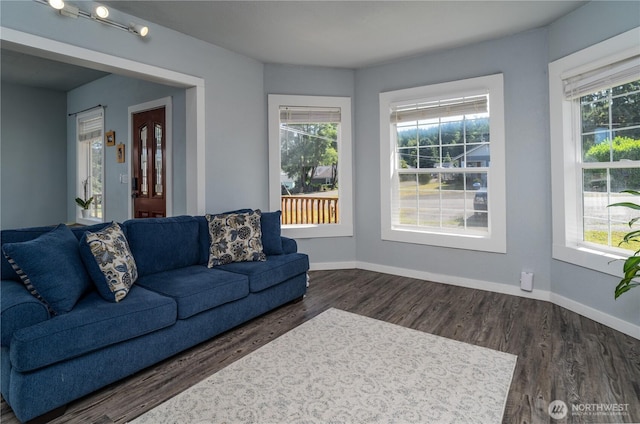 403 S 2nd St, Mccleary, WA 98557 - living area with healthy amount of natural light and dark wood-type flooring