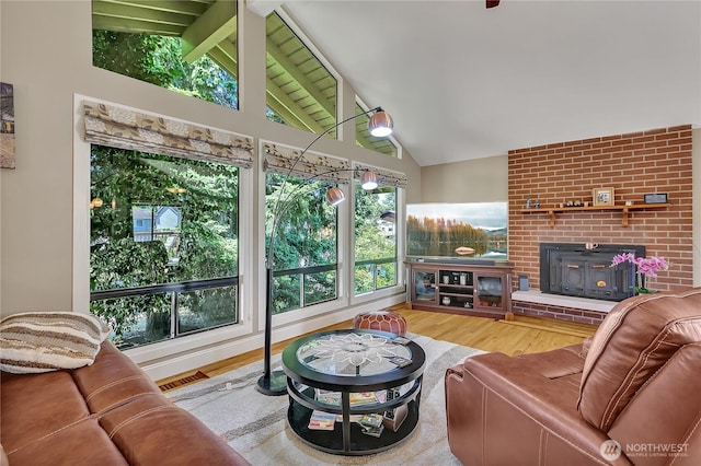 5103 S 302nd Pl, Auburn, WA 98001 - living area with wood finished floors and a fireplace