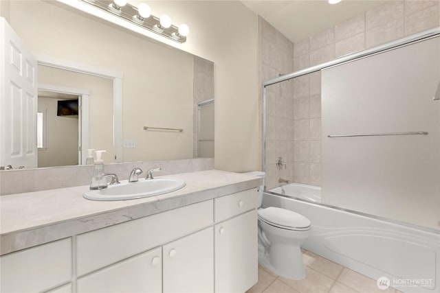 2011 Eldridge Ave, Bellingham, WA 98225 - full bath with vanity, tile patterned floors, and shower / bath combination