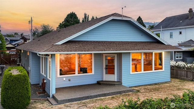 2011 Eldridge Ave, Bellingham, WA 98225 - rear view of property with roof with shingles and a patio