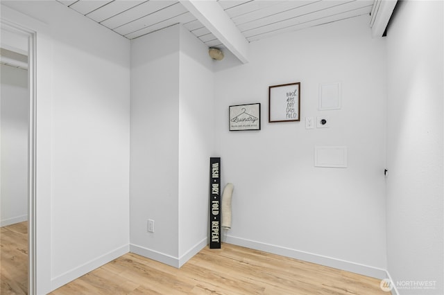 14517 SE 41st Ln, Bellevue, WA 98006 - spacious closet with wood finished floors and beamed ceiling