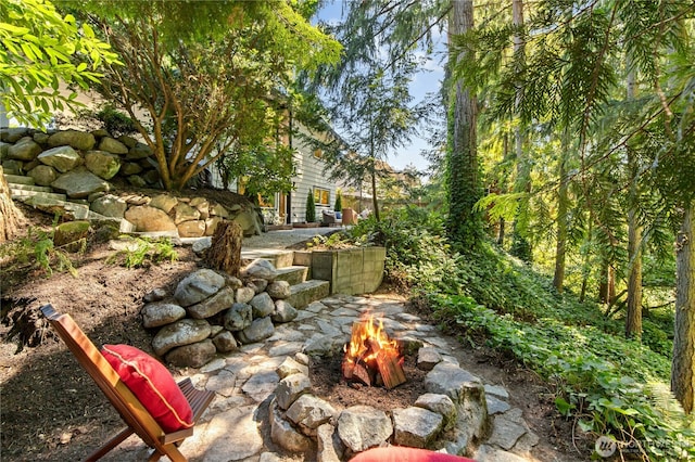 14517 SE 41st Ln, Bellevue, WA 98006 - view of yard with a fire pit