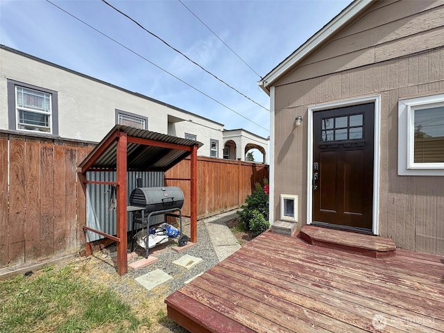 136 W 13th St, Port Angeles, WA 98362 - view of exterior entry featuring a deck