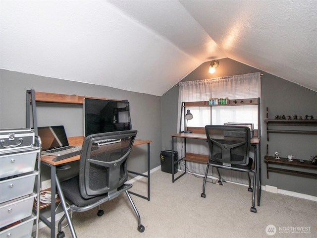 136 W 13th St, Port Angeles, WA 98362 - office area with lofted ceiling and carpet