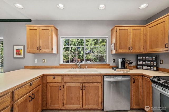 405 S Waugh Rd, Mount Vernon, WA 98274 - kitchen with stainless steel appliances, light countertops, and recessed lighting
