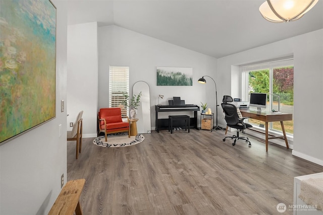 23619 SE 245th St, Maple Valley, WA 98038 - office featuring wood finished floors and vaulted ceiling