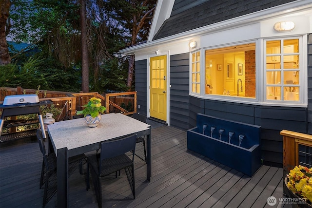1600 Interlaken Pl E, Seattle, WA 98112 - wooden deck featuring outdoor dining space and area for grilling