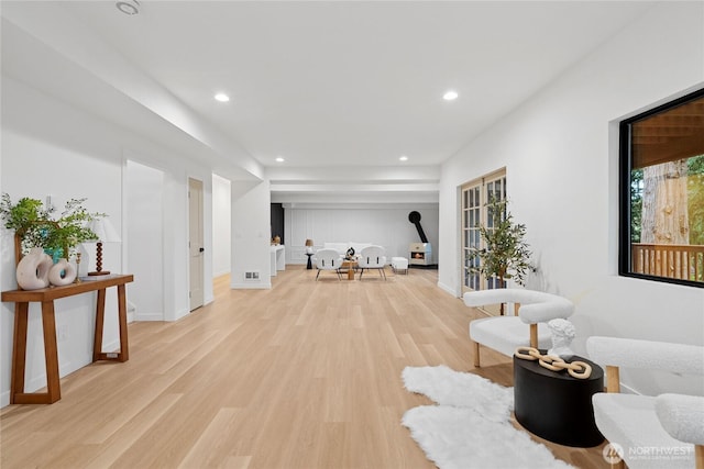 9320 Hoeder Ln, Bothell, WA 98011 - corridor featuring light wood-style flooring and recessed lighting