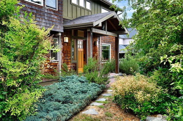 14450 Austin Pl, Anacortes, WA 98221 - view of exterior entry featuring board and batten siding
