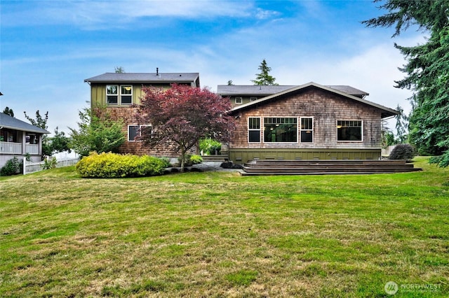 14450 Austin Pl, Anacortes, WA 98221 - rear view of house with a lawn