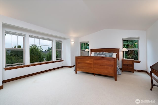 14450 Austin Pl, Anacortes, WA 98221 - carpeted bedroom with lofted ceiling and baseboards