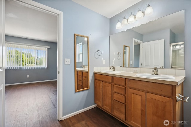 5723 66th Ave SE, Lacey, WA 98513 - full bathroom with wood finished floors and double vanity