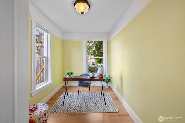 1531 NW 62nd St, Seattle, WA 98107 - office area featuring light wood-type flooring and baseboards