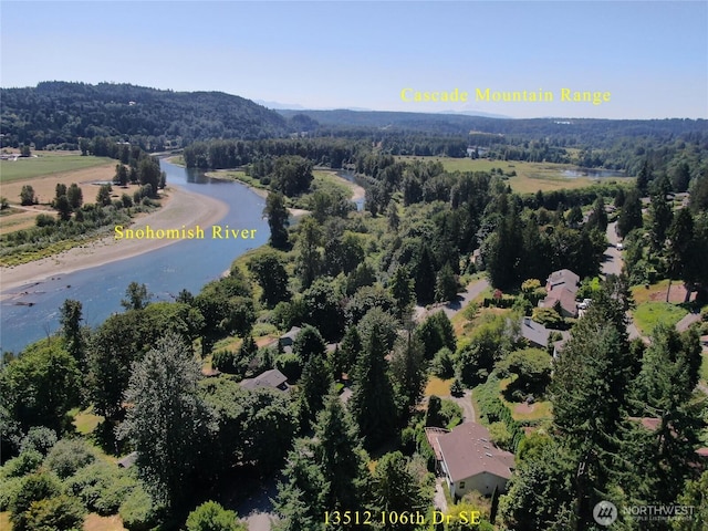 13512 106th Dr SE, Snohomish, WA 98296 - drone / aerial view of a forest and a large body of water