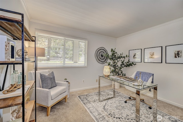524 Maple St Unit 105, Edmonds, WA 98020 - carpeted home office featuring ornamental molding and baseboards