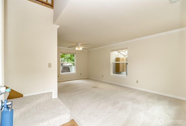 14626 58th Dr SE, Everett, WA 98208 - carpeted spare room with crown molding and a ceiling fan