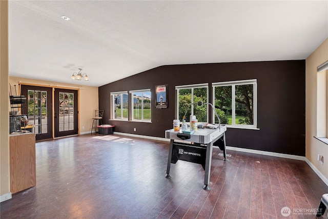 2020 Easy St, Wenatchee, WA 98801 - dining room with wood finished floors, vaulted ceiling, and a chandelier
