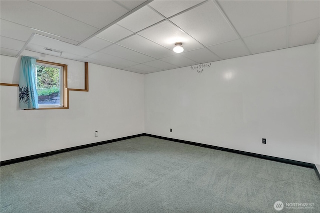 11022 SE 313th St, Auburn, WA 98092 - below grade area with carpet floors and a drop ceiling