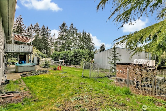11022 SE 313th St, Auburn, WA 98092 - view of yard with a hot tub and a deck