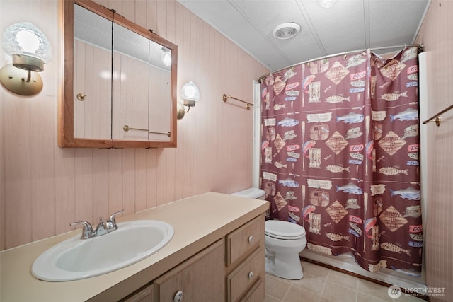 8265 Skeena Way, Blaine, WA 98230 - bathroom featuring vanity, tile patterned floors, curtained shower, and a textured ceiling