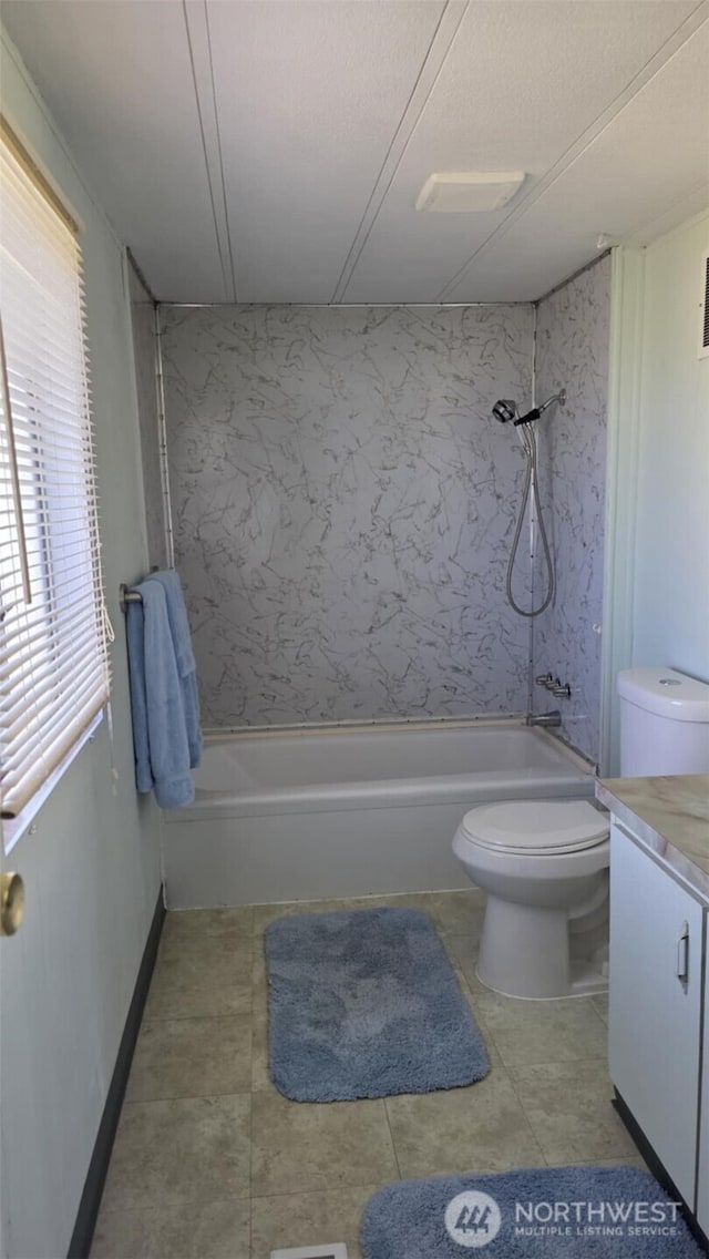 511 Leisure Cir, Aberdeen, WA 98520 - full bathroom with shower / tub combination, vanity, healthy amount of natural light, and tile patterned flooring