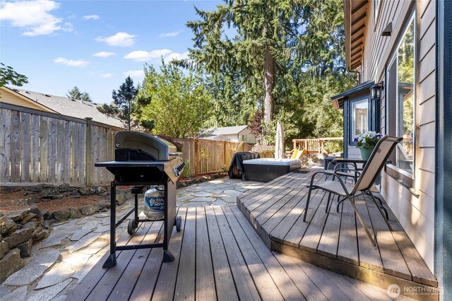 7605 38th Ct SE, Lacey, WA 98503 - wooden terrace featuring a fenced backyard