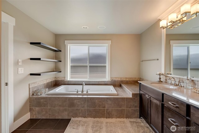 619 Graham Ave NE, Renton, WA 98059 - full bath with a bath, vanity, and tile patterned floors