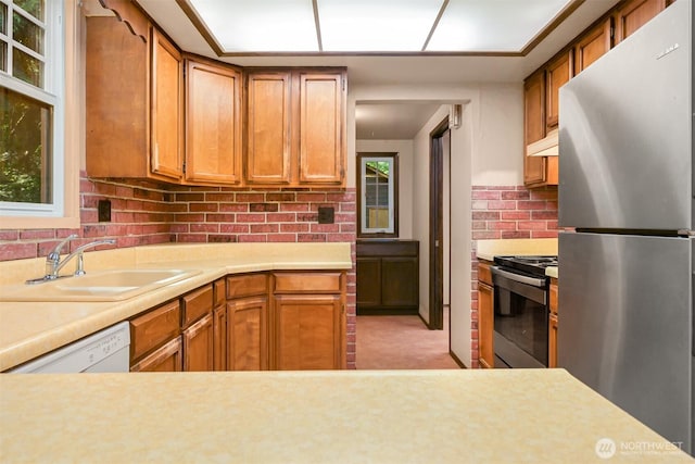 5510 Mt Baker Hwy, Deming, WA 98244 - kitchen featuring stainless steel appliances, under cabinet range hood, light countertops, and healthy amount of natural light