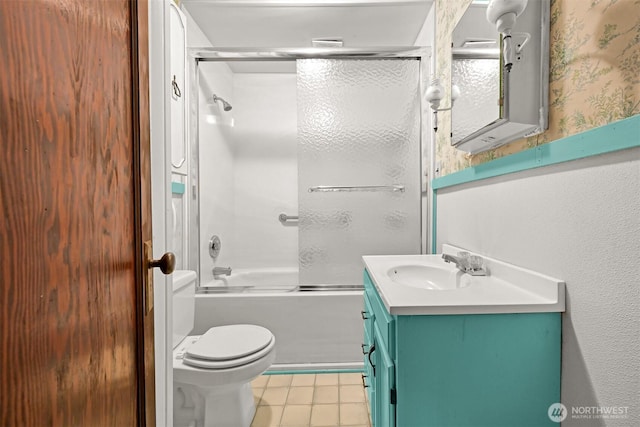 5510 Mt Baker Hwy, Deming, WA 98244 - full bathroom with vanity, enclosed tub / shower combo, and tile patterned floors
