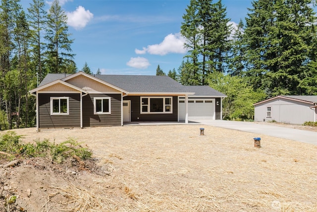 13540 Carney Lake Rd SW, Port Orchard, WA 98367 - single story home featuring concrete driveway, a garage, and a shingled roof