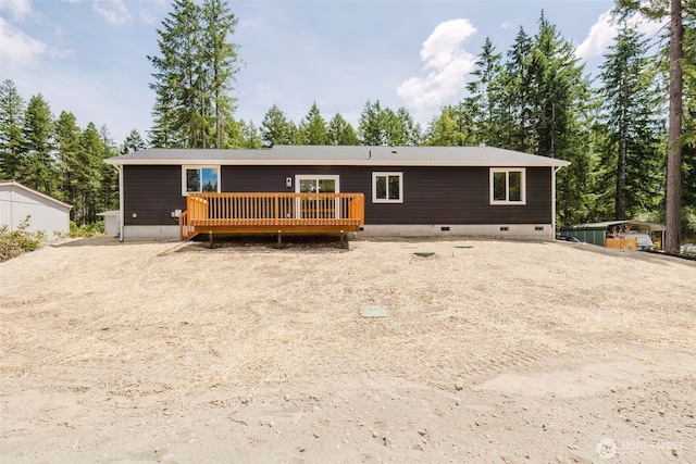 13540 Carney Lake Rd SW, Port Orchard, WA 98367 - rear view of property with a deck and crawl space
