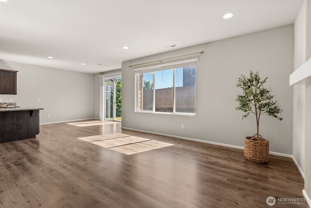 2846 Anna St NE, Lacey, WA 98516 - unfurnished living room featuring wood finished floors and recessed lighting