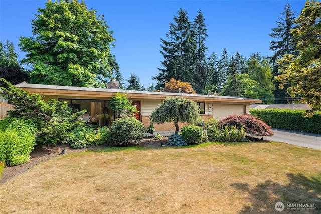 16223 NE 26th St, Bellevue, WA 98008 - ranch-style home featuring a front yard, an attached garage, and concrete driveway