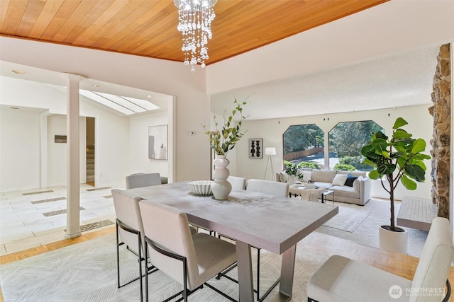 17726 NE 26th St, Redmond, WA 98052 - dining space with wood ceiling and stairs