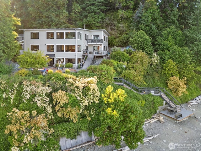 10212 SW 127th St, Vashon, WA 98070 - aerial view of property and surrounding area featuring a heavily wooded area