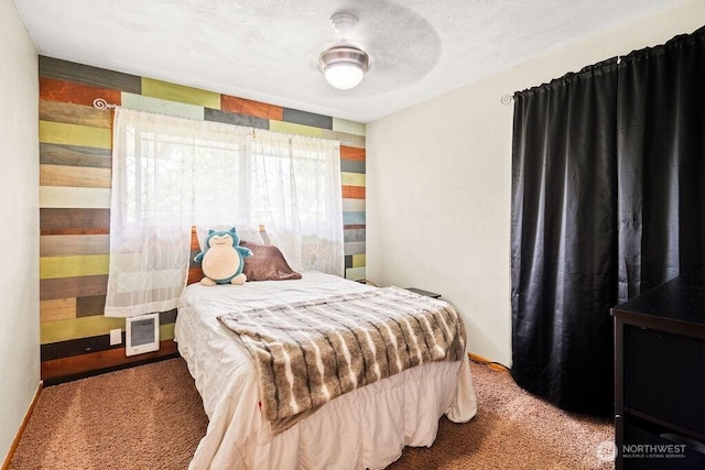 1315 Thomas St, Aberdeen, WA 98520 - bedroom with carpet, a textured ceiling, and a ceiling fan